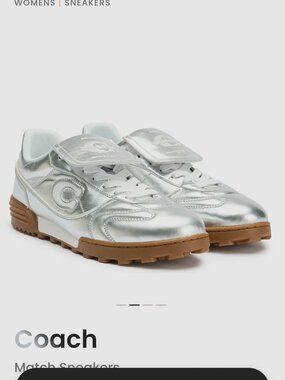 Coach Match Womens Silver sneaker size 10
